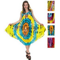 Indian Tie Dye Dress with Flower Print